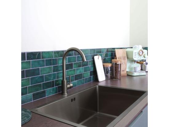 vente unique Luisa évier 1 grande cuve seule 76x45 en inox gris gun métal - Essebagno