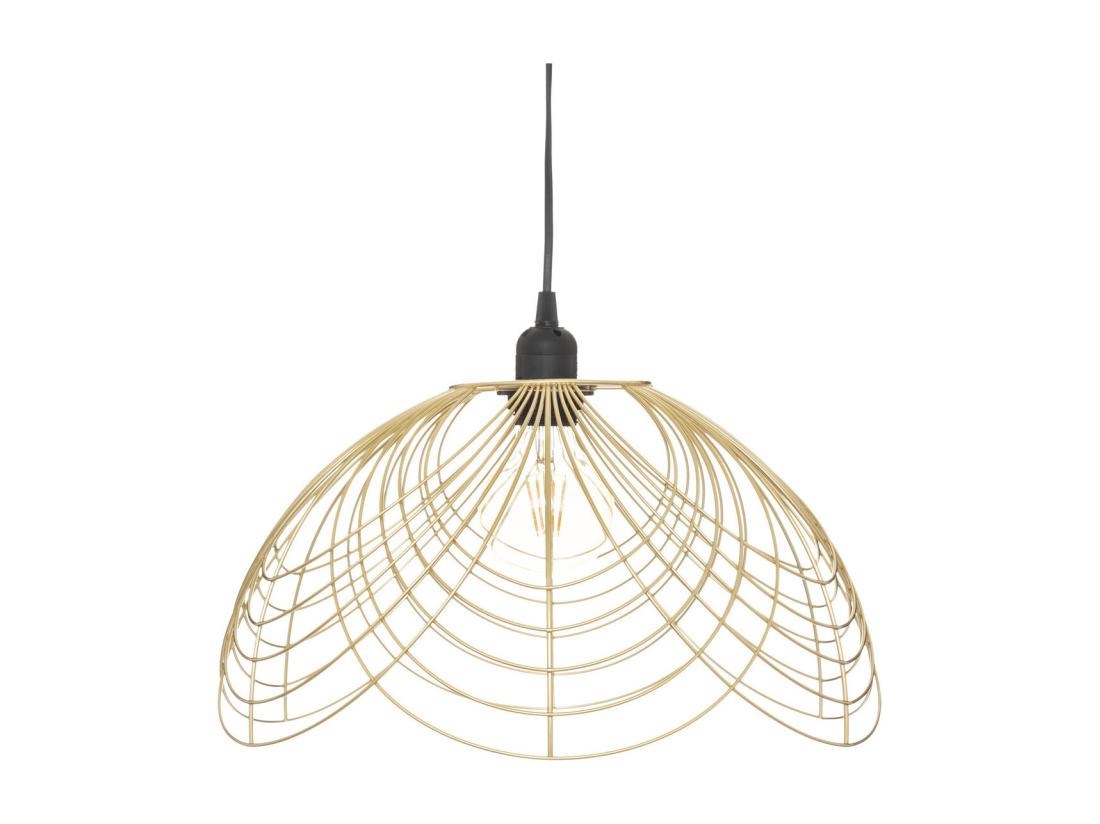 Vente Unique Luminaire Suspension En Métal Doré D 38 Cm