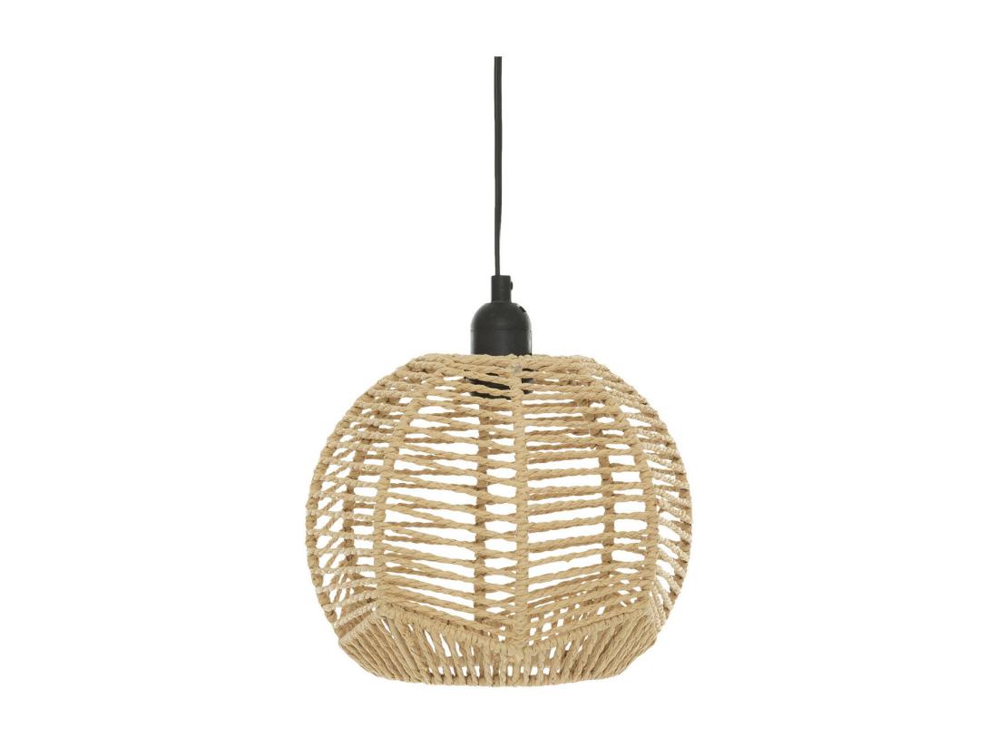 Vente Unique Luminaire Suspension En Métal Et Corde Beige D 24 Cm