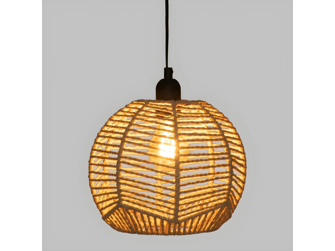 Vente Unique Luminaire Suspension En Métal Et Corde Beige D 24 Cm