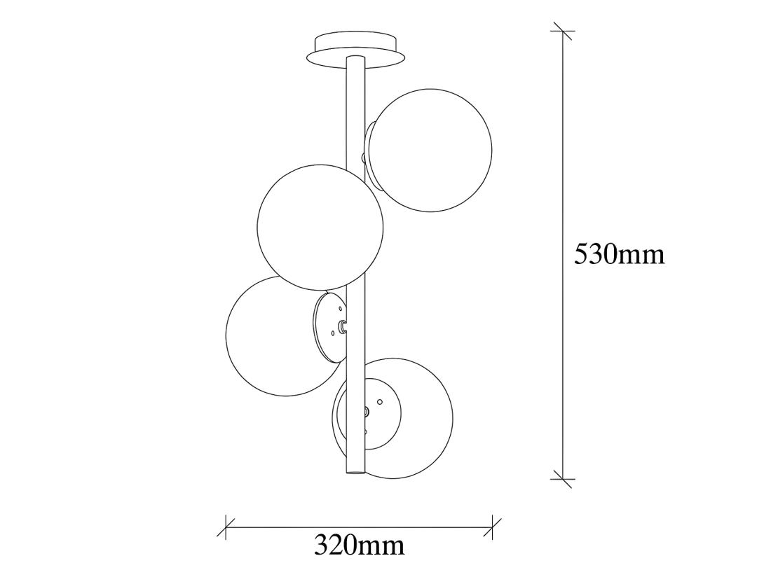 Vente Unique Lustre En Métal Et Verre - 4 Globes - D. 32 Cm X H. 53 Cm - Doré Et Blanc - FAZE