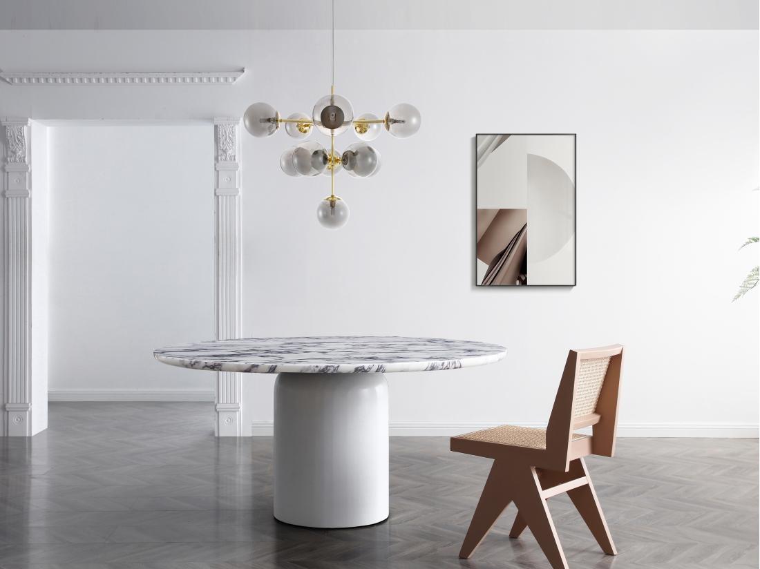 vente unique Lustre en métal et verre fumé brillant - 11 globes - D. 61 x H. 144 cm - Doré - SOFIA