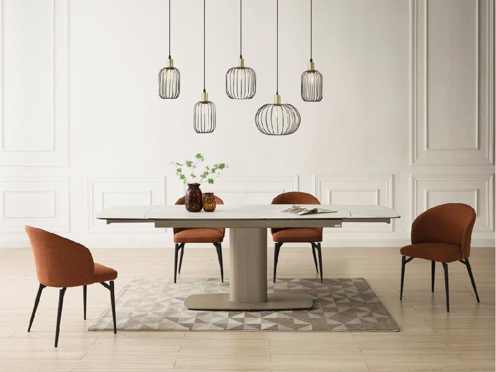 vente unique Lustre industriel en métal - 5 abat-jours - L. 110 x H.125 x P. 30 cm - Noir - FATICK