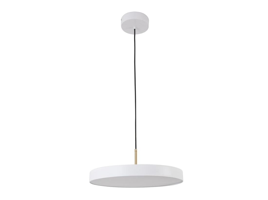 Vente Unique Lustre LED Design Rond En Métal - 3 Sources Lumineuses - D. 45 Cm - Blanc - VAUGHAN