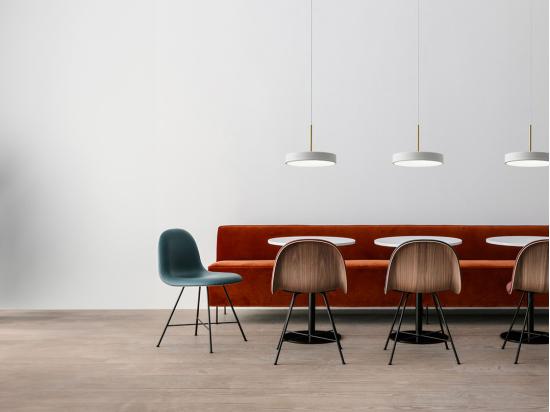 vente unique Lustre LED design rond en métal - 3 sources lumineuses - D. 45 cm - Blanc - VAUGHAN