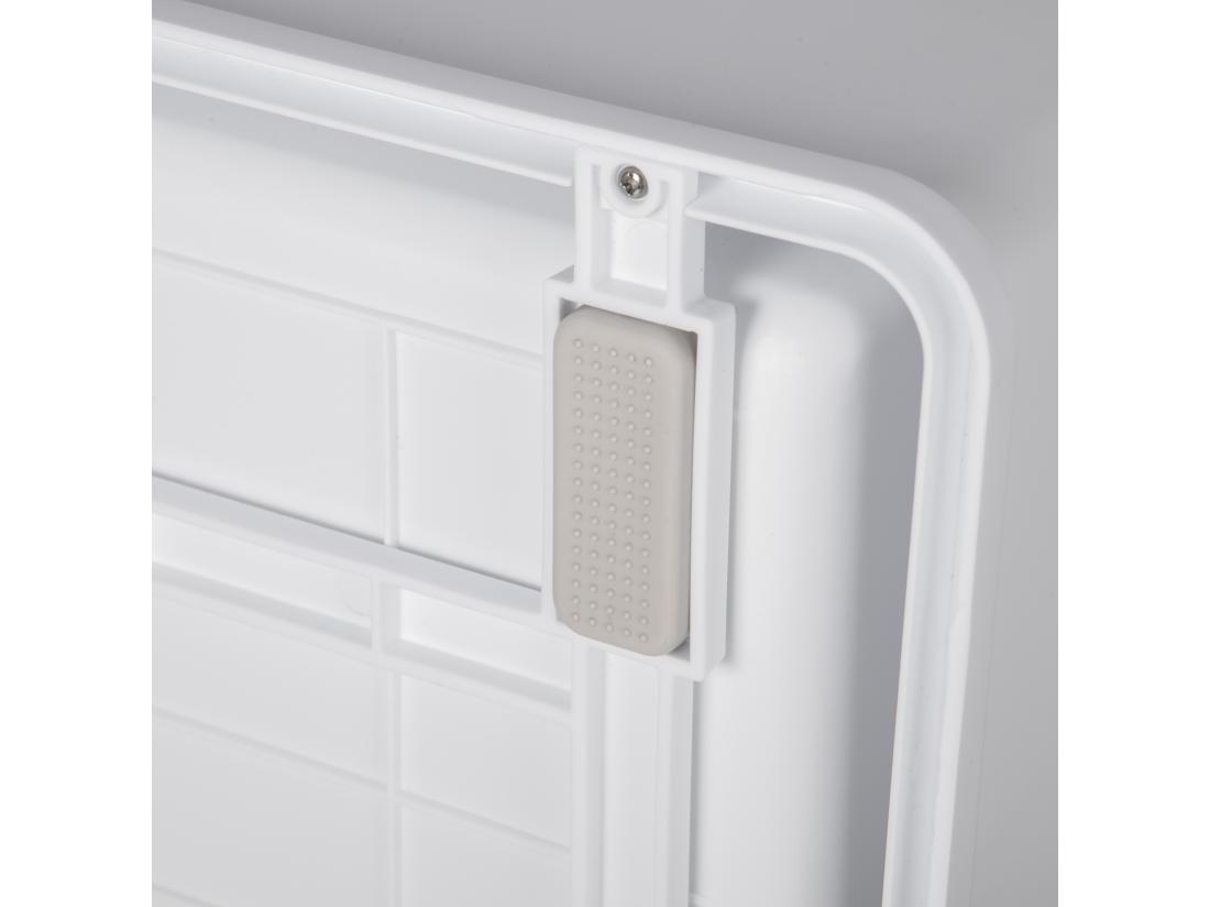 Vente Unique Maison De Toilette Pliable Pour Chat - Tiroir à Litière Coulissant Porte Battante Et Trappe Transparente Pelle - Blanc Gris