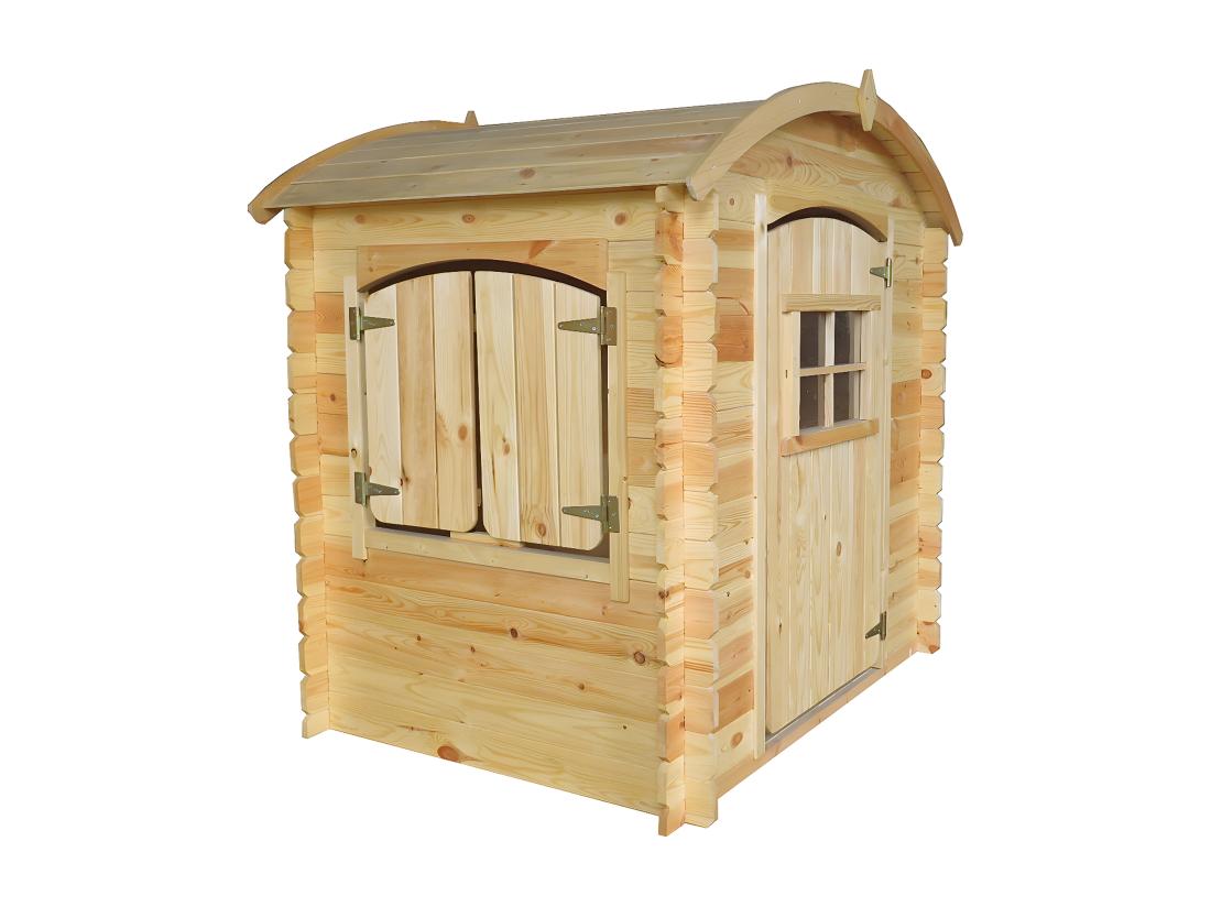 Vente Unique Maison En Bois Pour Enfants SANS PLANCHER- 112x146xH145cm/1.1m2 - Timbela M505-1