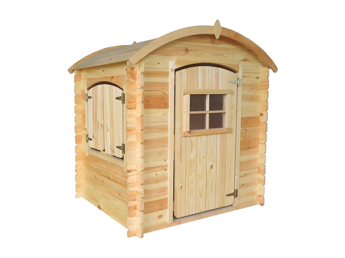vente unique Maison en bois pour enfants SANS PLANCHER- 112x146xH145cm/1.1m2 - Timbela M505-1