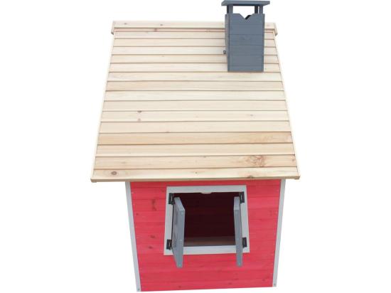 Vente Unique Maisonnette "Lilou" - 119.5 X 156 X 102 Cm - Rouge/Gris