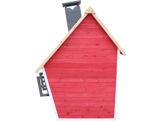 vente unique Maisonnette "Lilou" - 119.5 x 156 x 102 cm - Rouge/Gris
