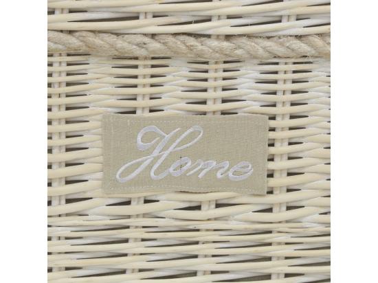 Vente Unique Malles Carrées En Osier Blanchi (Lot De 3)