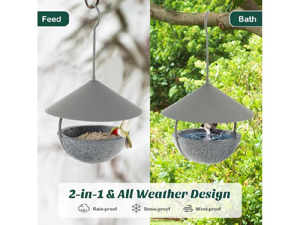 vente unique Mangeoire à Oiseaux Suspendue en Métal d'Extérieur 270ml