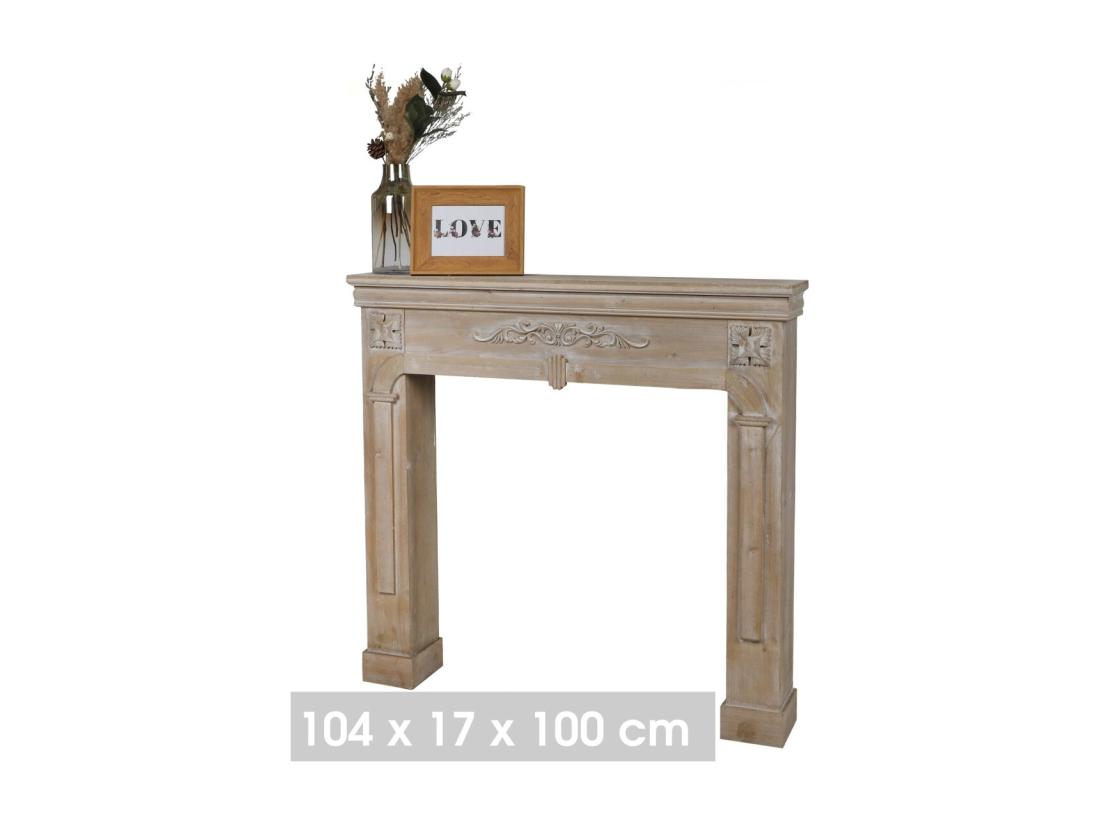 Vente Unique Manteau De Cheminée Décorative Coloris Chêne Vieilli - Dimensions 107x17xH100cm