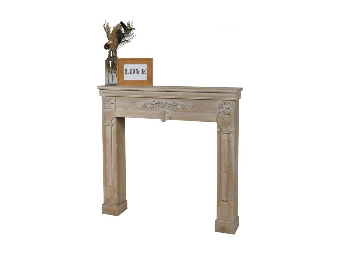 vente unique Manteau de cheminée décorative coloris chêne vieilli - dimensions 107x17xH100cm