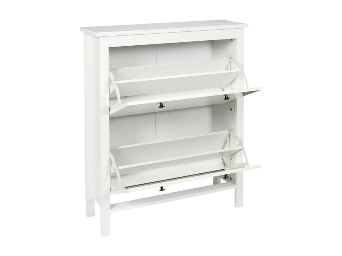 Vente Unique MARTIKA - Meuble à Chaussures 2 Portes Blanc