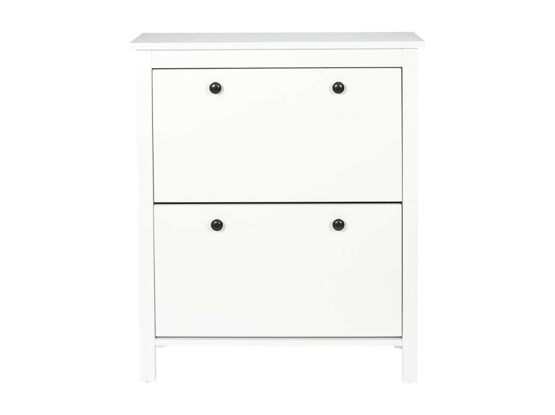 Vente Unique MARTIKA - Meuble à Chaussures 2 Portes Blanc