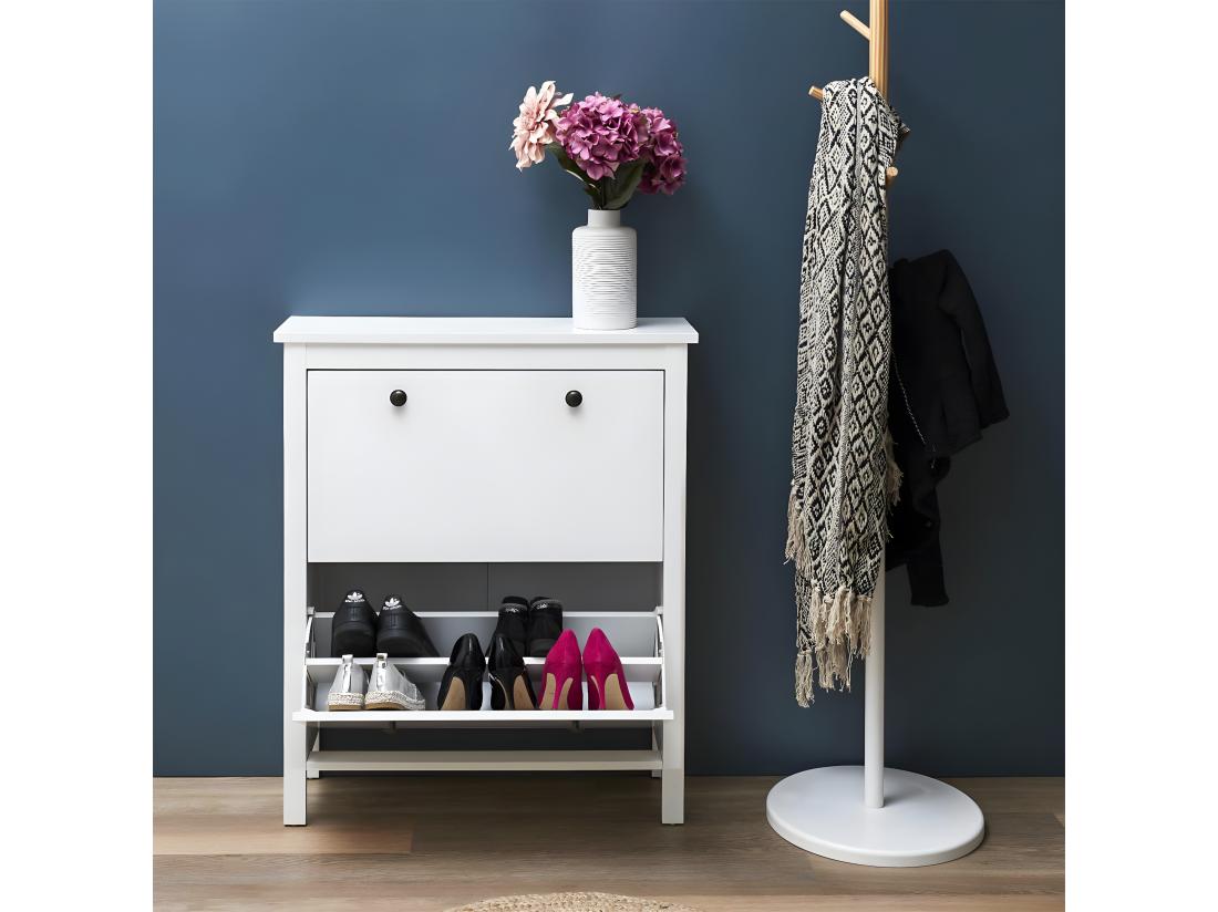 vente unique MARTIKA - Meuble à Chaussures 2 Portes Blanc