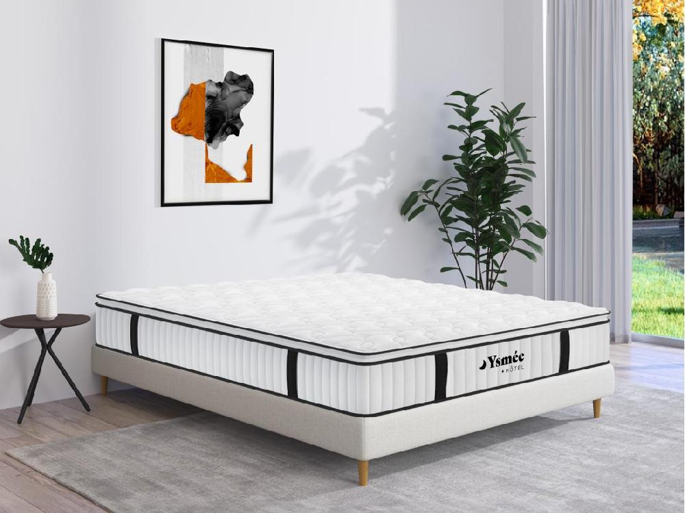 vente unique Matelas 140 x 190 cm anti-feu ressorts ensachés et surmatelas intégré ép.28cm - DELICE de YSMÉE HÔTEL