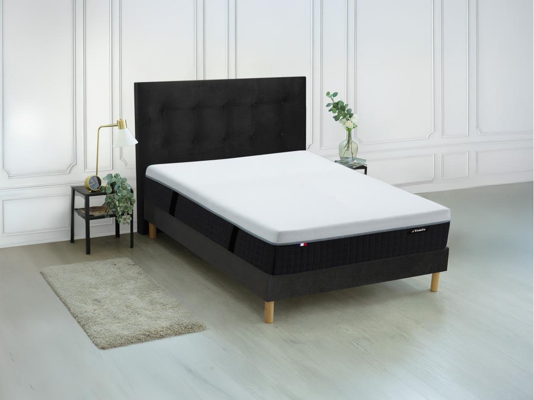 vente unique Matelas 140 x 190 cm hybride anti-feu ressorts ensachés 9 zones accueil mémoire de forme et latex ép.28cm - SLOMAS de YSMÉE