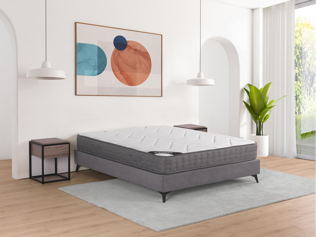 vente unique Matelas 140 x 190 cm ressorts ensachés 5 zones accueil mémoire de forme ép.23cm - BABYLONE de YSMÉE