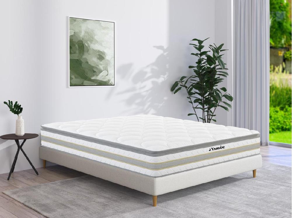 vente unique Matelas 140 x 190 cm ressorts ensachés et surmatelas intégré ép.29cm - CANTERBURY de YSMÉE