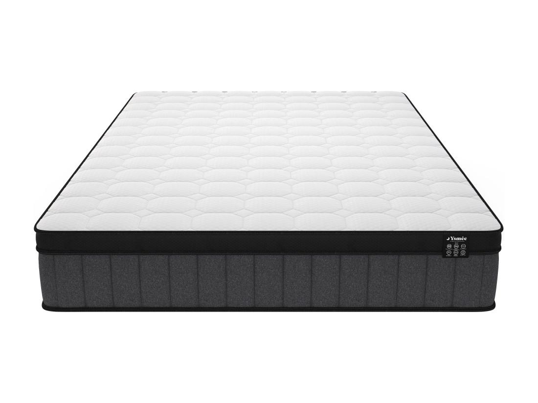 Vente Unique Matelas 160 X 200 Cm Hybride Ressorts Ensachés 7 Zones Et Gel à Mémoire De Forme ép.25cm - TOLCA De YSMÉE