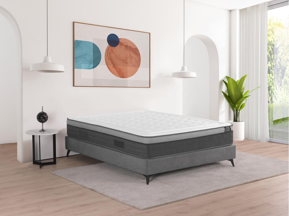 vente unique Matelas 160 x 200 cm hybride ressorts ensachés 7 zones et mémoire de forme ép.30cm - ASGARD de YSMÉE