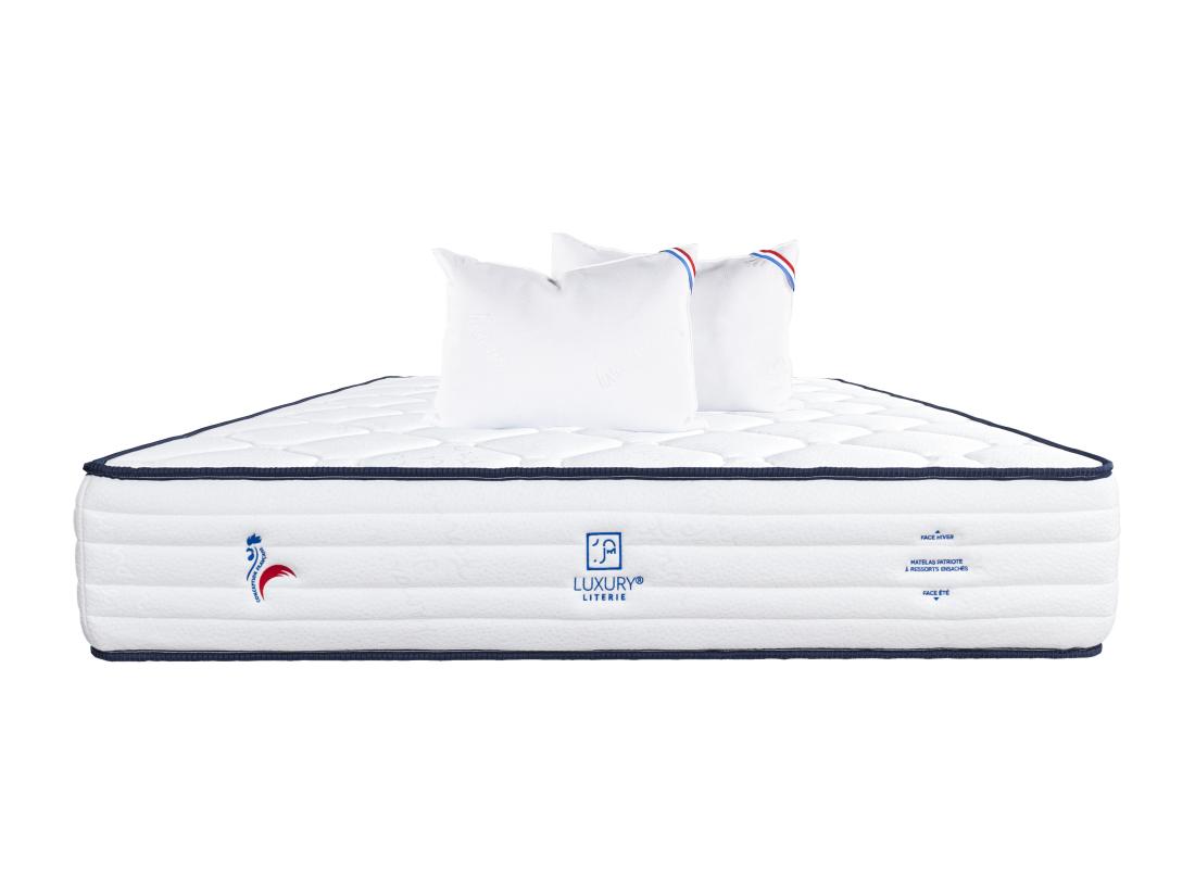 vente unique Matelas 160x200 cm Patriote 27cm Ressorts Ensachés Soutien ferme + 2 Oreillers