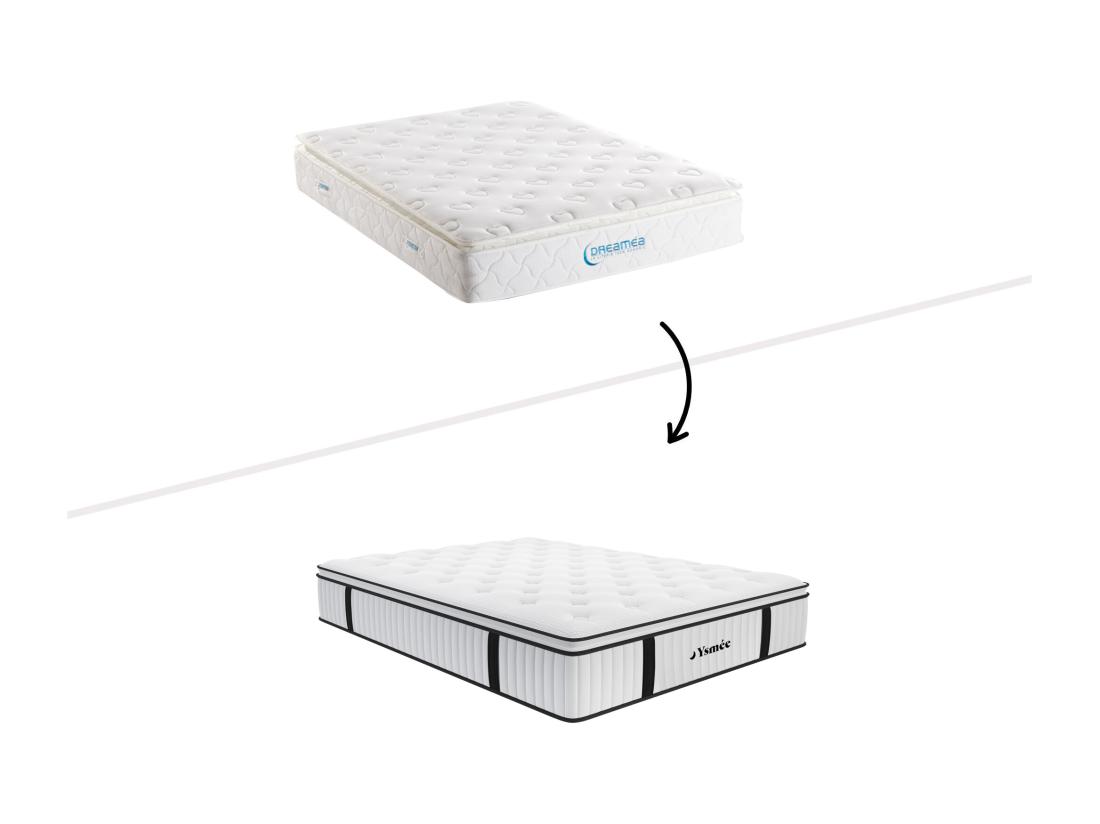 Vente Unique Matelas 180 X 200 Cm Ressorts Ensachés Surmatelas Intégré ép.28cm - AMERICAN DREAM De YSMÉE