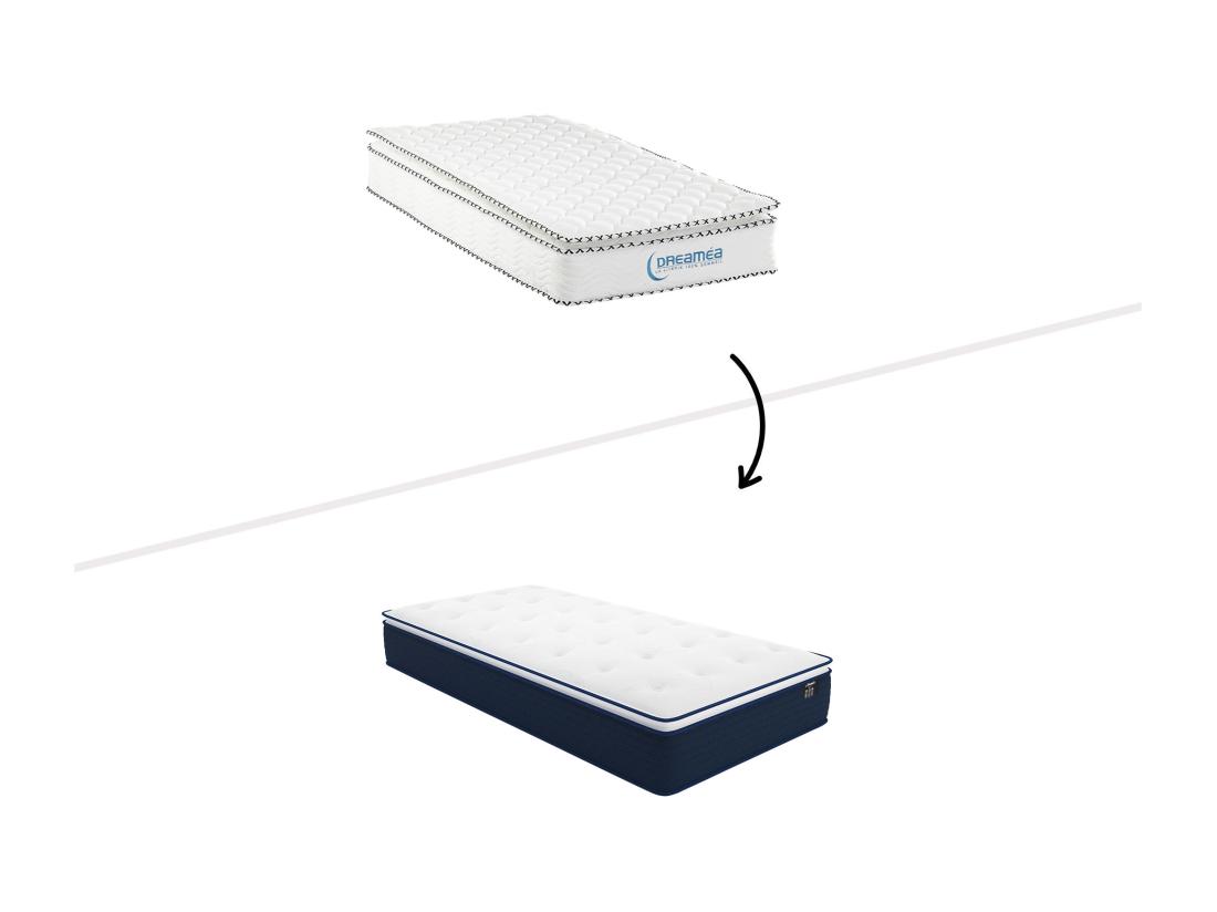 Vente Unique Matelas 80 X 200 Cm Ressorts Ensachés Et Surmatelas Intégré ép.24cm - ALTIER De YSMÉE