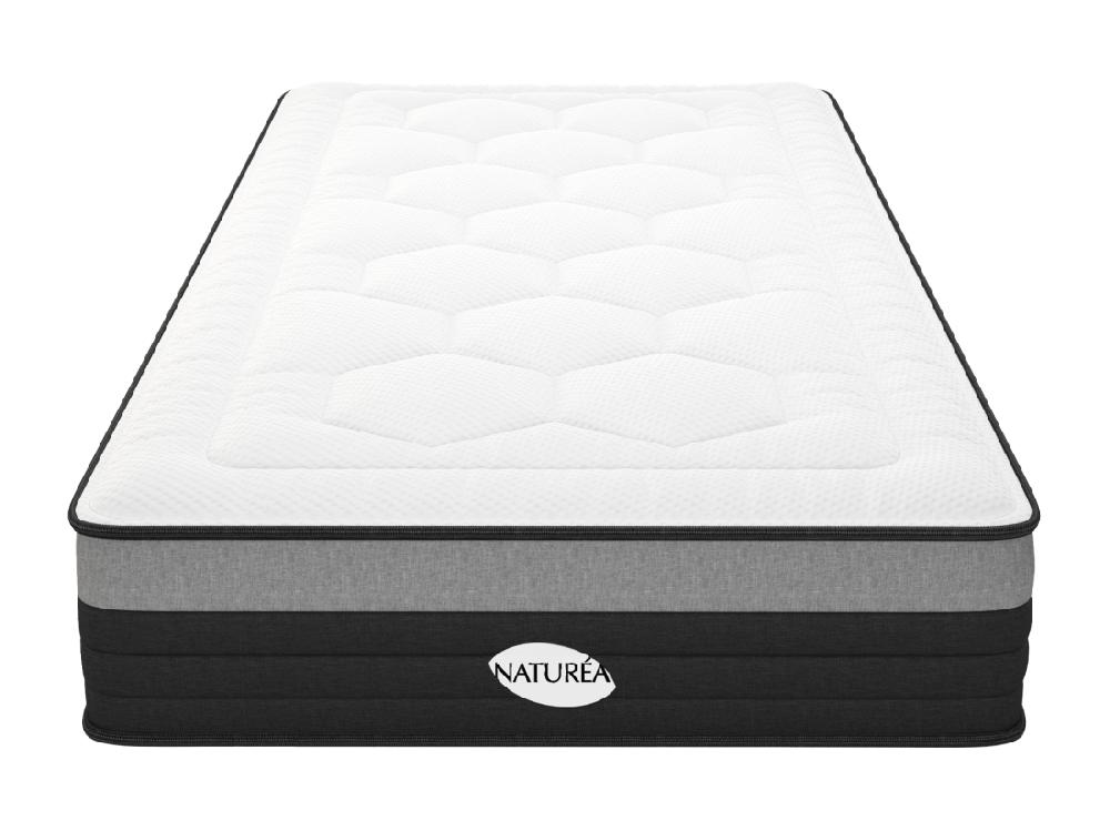 Vente Unique Matelas 90 X 200 Cm Hybride Ressorts Ensachés 7 Zones Et Mémoire De Forme ép.25cm - AMARANTE De NATUREA