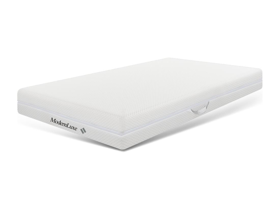 Vente Unique Matelas 90x200 Cm Mousse ép.20cm - Dureté H3&H2 - En Fibres Lavable - Blanc