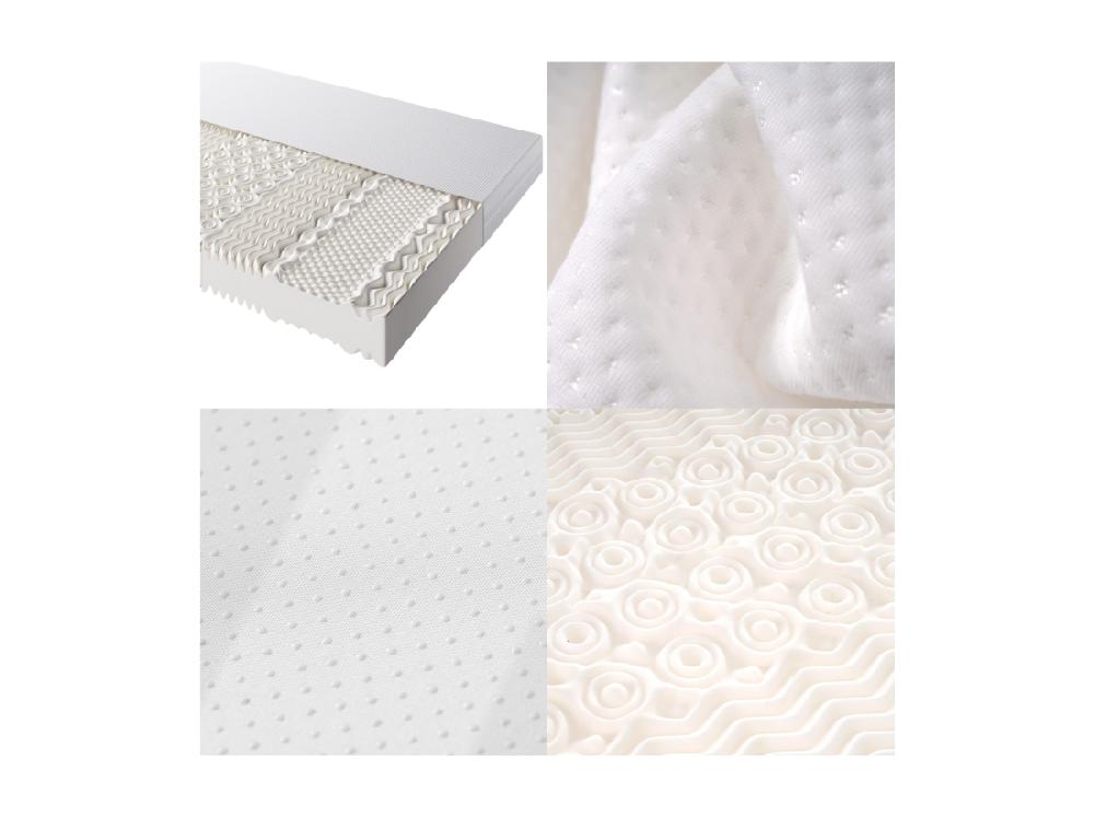Vente Unique Matelas 90x200 Cm Mousse ép.20cm - Dureté H3&H2 - En Fibres Lavable - Blanc