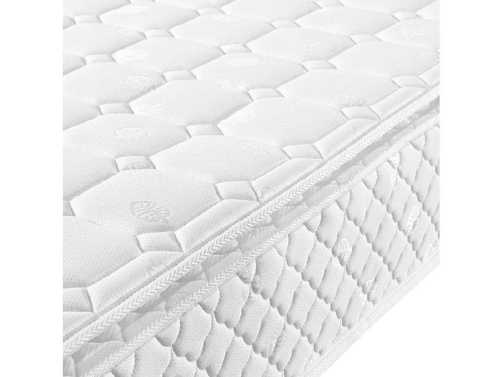 Vente Unique Matelas à Ressorts 90x200 Cm Mousse ép.25 Cm - Dureté H3 - Housse Matelassée En Microfibre - Blanc