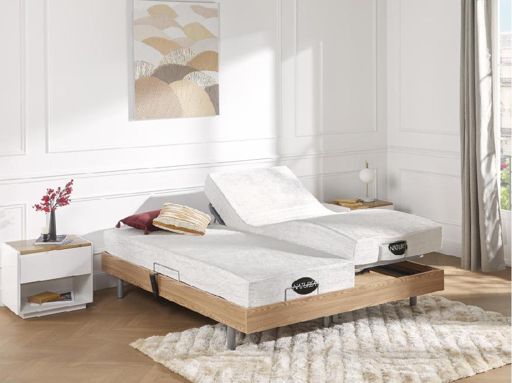 Vente Unique Matelas De Relaxation 80 X 200 Cm Mousse à Mémoire De Forme Et Coutil Bambou ép.20cm - PARURE De NATUREA
