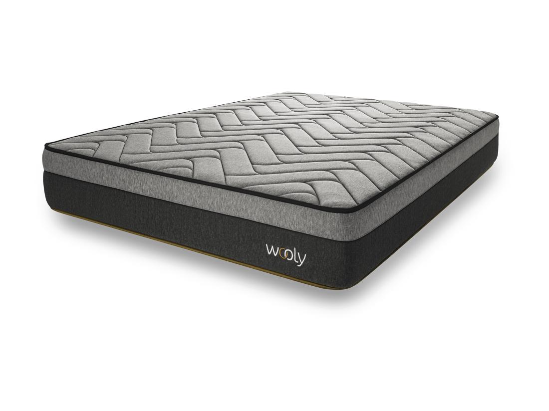 Vente Unique Matelas Wooly Level 160x200 Cm - Hybride - 30 CM - Ressorts Ensachés - Thermorégulant - Mousse En Mémoire De Gel Rafraîchissant - HR - Laine - Latex