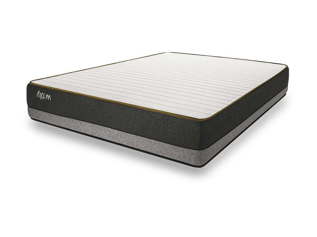 Vente Unique Matelas Wooly Level 160x200 Cm - Hybride - 30 CM - Ressorts Ensachés - Thermorégulant - Mousse En Mémoire De Gel Rafraîchissant - HR - Laine - Latex