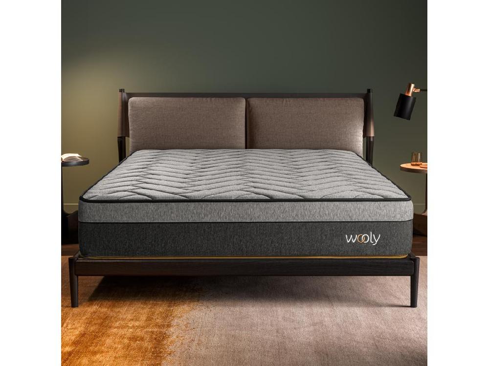 vente unique Matelas Wooly Level XL 160x200 cm - Hauteur 30 cm - Mousse Gel rafraîchissant - Mémoire de Forme - Haute Densité - Laine - Latex 70 - Confort Ferme