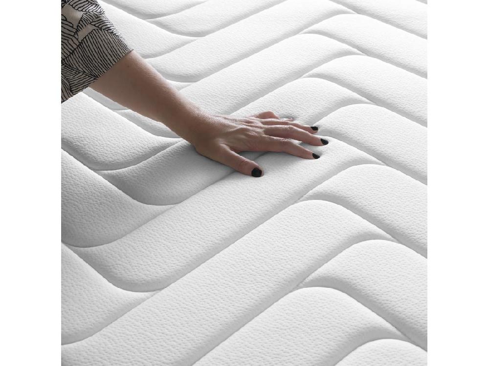 Vente Unique Matelas Wooly Original 140x200 Cm - Hybride - Ressorts Ensachés - Laine - Latex - Mousse Mémoire Adaptative - HR - Confort Mi-Ferme 7 Zones - 24 Cm