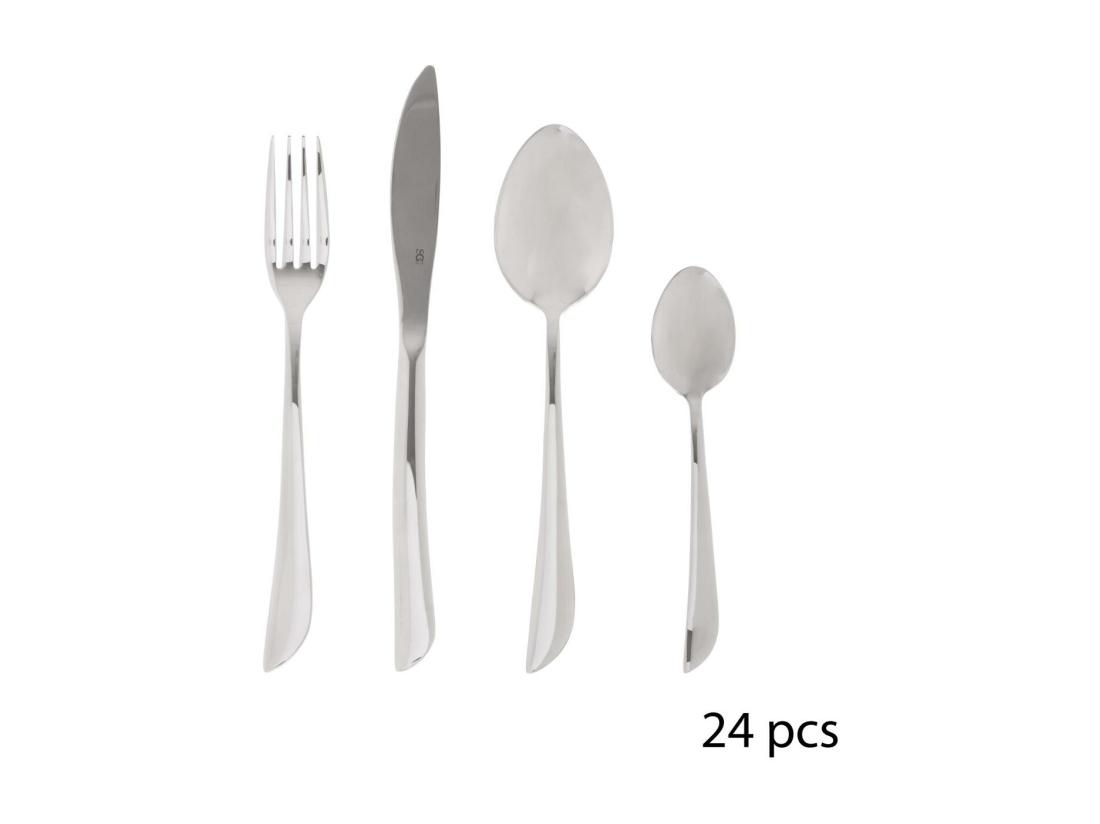 Vente Unique Ménagère Inox 24 Pièces "Serrat" 23cm Argent