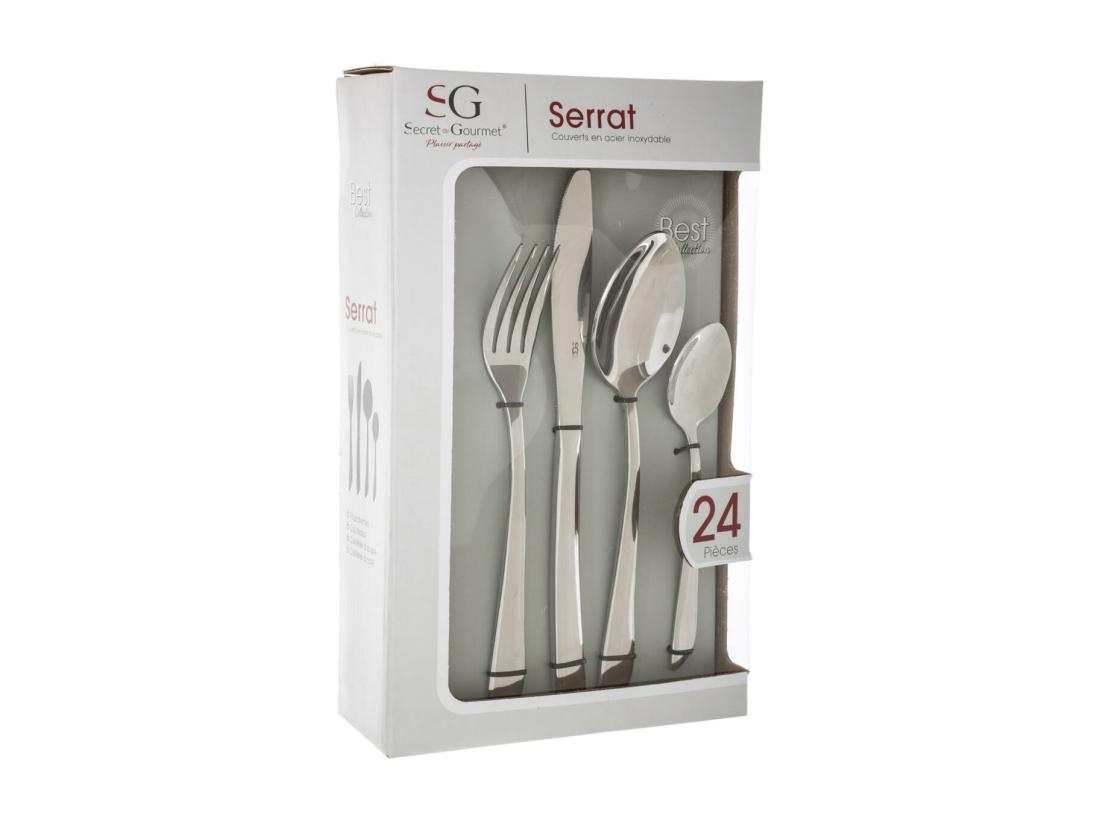 Vente Unique Ménagère Inox 24 Pièces "Serrat" 23cm Argent