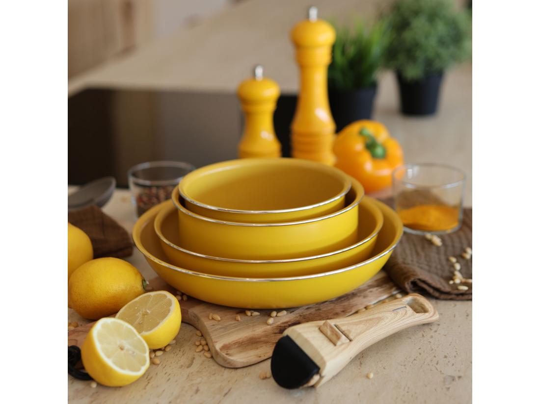 Vente Unique Menastyl - Set De 5 Pieces Cuisson En Aluminium Recycle Safran