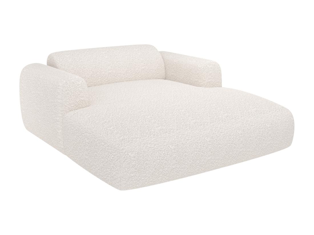 Vente Unique Méridienne 2 Places En Tissu Bouclette Blanc POGNI De Maison Céphy