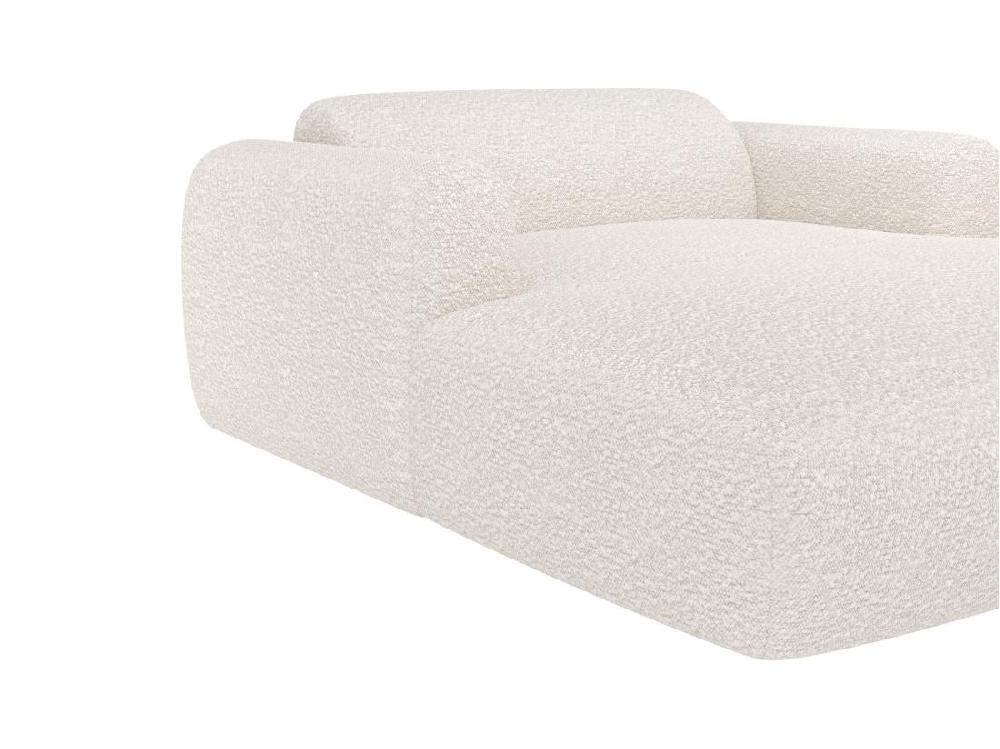 Vente Unique Méridienne 2 Places En Tissu Bouclette Blanc POGNI De Maison Céphy