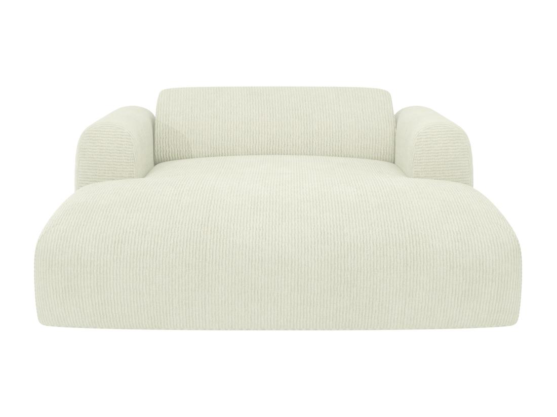 Vente Unique Méridienne 2 Places En Tissu Texturé Blanc Cassé POGNI