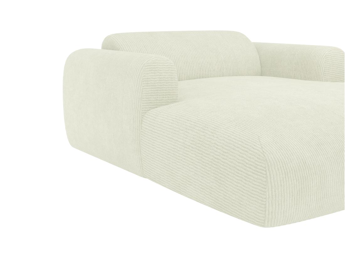 Vente Unique Méridienne 2 Places En Tissu Texturé Blanc Cassé POGNI