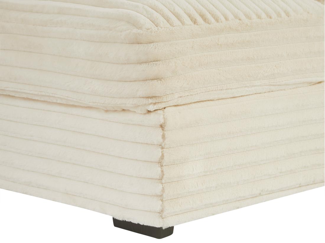 Vente Unique Méridienne 2 Places En Velours Côtelé Grosses Côtes Beige ESARTO De Pascal Morabito