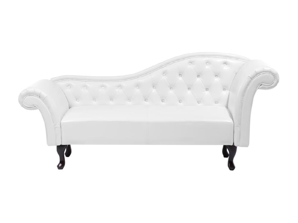 Vente Unique Méridienne Chesterfield Blanche Côté Droit LATTES