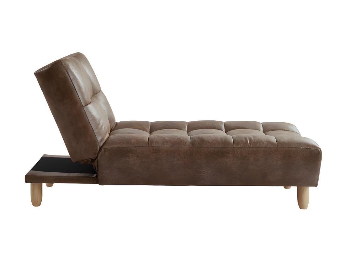 Vente Unique Méridienne Clic Clac En Microfibre Vieillie ESTEBAN - Marron Vintage