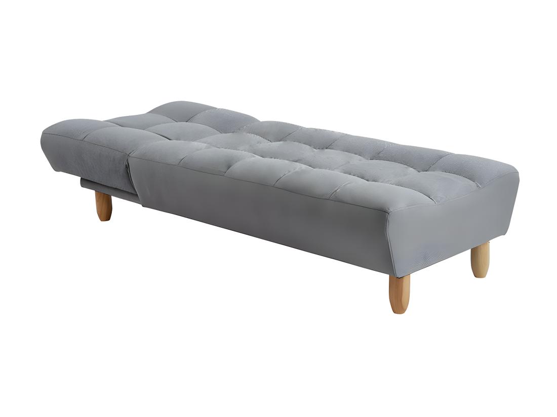 Vente Unique Méridienne Clic Clac En Tissu Gris ESTEBAN